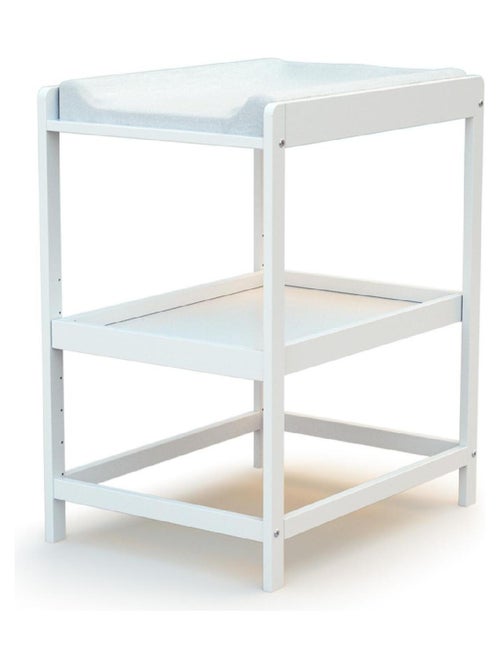 AT4 - Cambiador bebé 1 estante LIMA madera - Blanco - 73 x 54 x 90 cm - Kiabi