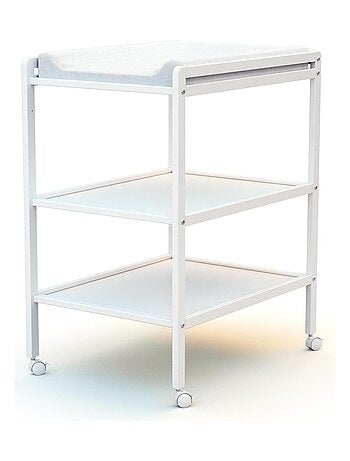 AT4 - Cambiador bebé 2 estantes LILO madera - Blanco - 54 x 74 x 94 cm