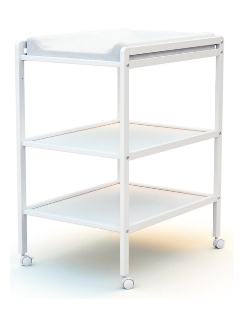 AT4 - Cambiador bebé 2 estantes LILO madera - Blanco - 54 x 74 x 94 cm - Kiabi
