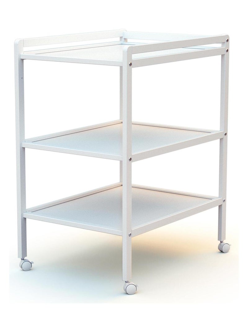 AT4 - Cambiador bebé 2 estantes LILO madera - Blanco - 54 x 74 x 94 cm Blanco - Kiabi