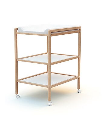 AT4 - Cambiador bebé 2 estantes LILO madera - Blanco - 54 x 74 x 94 cm