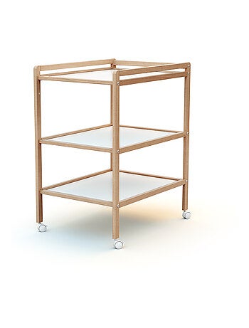 AT4 - Cambiador bebé 2 estantes LILO madera - Blanco - 54 x 74 x 94 cm