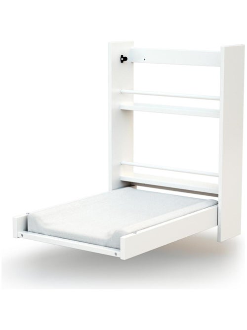 AT4 - Cambiador bebé pared plegable EAZY madera - Blanco - 78 x 56 x 78 cm - Kiabi