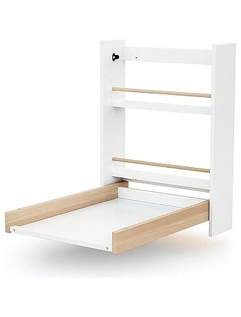 AT4 - Cambiador bebé pared plegable EAZY madera - Blanco - 78 x 56 x 78 cm