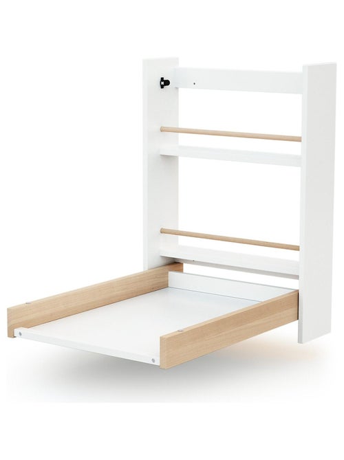 AT4 - Cambiador bebé pared plegable EAZY madera - Blanco/Haya Barnizada - 78 x 56 x 78 cm - Kiabi