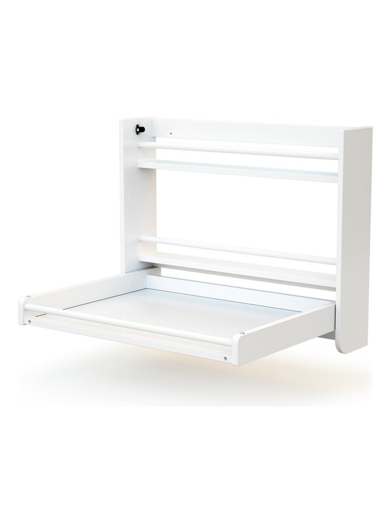 AT4 - Cambiador bebé pared plegable SORA madera - Blanco - 83 x 66 x 66 cm Blanco - Kiabi