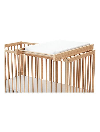 AT4 - Cambiador para cuna bebé MONA madera - Blanco - 60x120/70x140 cm