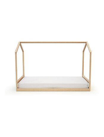 AT4 - Cuna bebé casita evolutiva KASA madera - Haya Barnizada - 70 x 140 - 146 x 74.50 x 162.50 cm