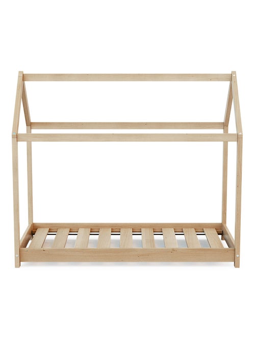 AT4 - Cuna bebé casita madera Cabana - Marrón - 70 x 140 - 145 x 77 x 124 cm - Kiabi