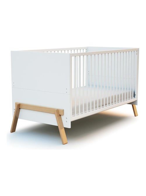 At4 - cuna bebé evolutiva canaille madera - blanco/haya barnizada - 70 x 140 - 155 x 79 x 87,50 cm - Kiabi At4 - cuna bebé evolutiva canaille madera - blanco/haya barnizada - 70 x 140 - 155 x 79 x 87,50 cm - Kiabi