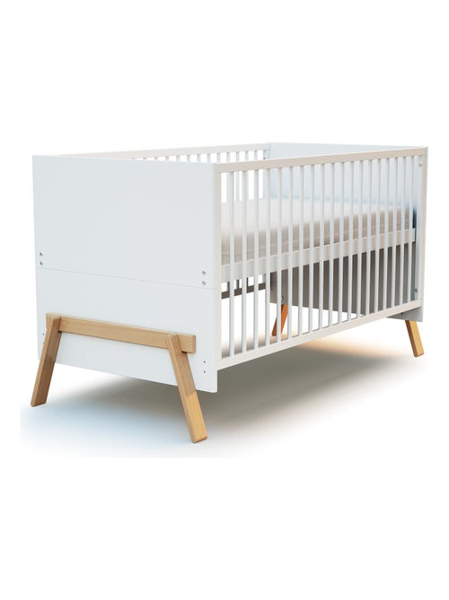 At4 - cuna bebé evolutiva canaille madera - blanco/haya barnizada - 70 x 140 - 155 x 79 x 87,50 cm - Kiabi At4 - cuna bebé evolutiva canaille madera - blanco/haya barnizada - 70 x 140 - 155 x 79 x 87,50 cm - Kiabi