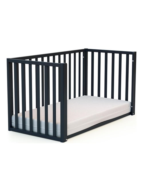 AT4 - Cuna bebé evolutiva KASA madera - Gris grafito - 60 x 120 - 125,50 x 64 x 81,50 cm - Kiabi