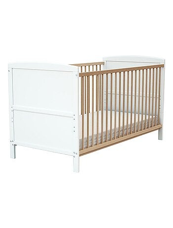AT4 - Cuna bebé evolutiva LUNA madera - Blanco - 70 x 140 - 144 x 74,5 x 79 cm