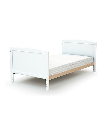 AT4 - Cuna bebé evolutiva LUNA madera - Blanco - 70 x 140 - 144 x 74,5 x 79 cm