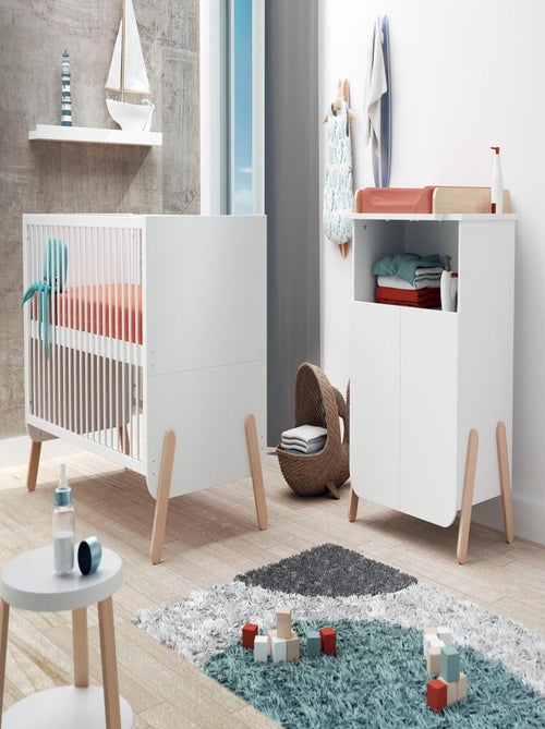 At4 - cuna bebé evolutiva pirate madera - blanco/haya barnizada - 70 x 140 - 147,5 x 78 x 87,5 cm - Kiabi At4 - cuna bebé evolutiva pirate madera - blanco/haya barnizada - 70 x 140 - 147,5 x 78 x 87,5 cm - Kiabi