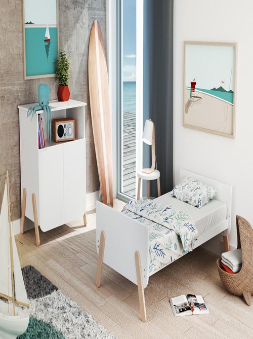 At4 - cuna bebé evolutiva pirate madera - blanco/haya barnizada - 70 x 140 - 147,5 x 78 x 87,5 cm - Kiabi At4 - cuna bebé evolutiva pirate madera - blanco/haya barnizada - 70 x 140 - 147,5 x 78 x 87,5 cm - Kiabi