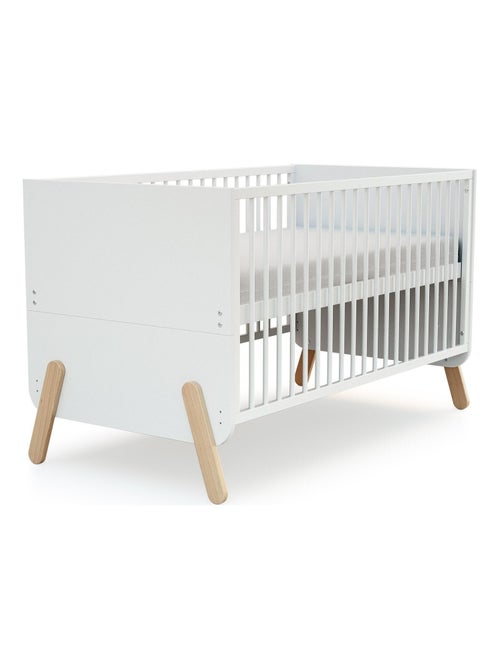 At4 - cuna bebé evolutiva pirate madera - blanco/haya barnizada - 70 x 140 - 147,5 x 78 x 87,5 cm - Kiabi At4 - cuna bebé evolutiva pirate madera - blanco/haya barnizada - 70 x 140 - 147,5 x 78 x 87,5 cm - Kiabi