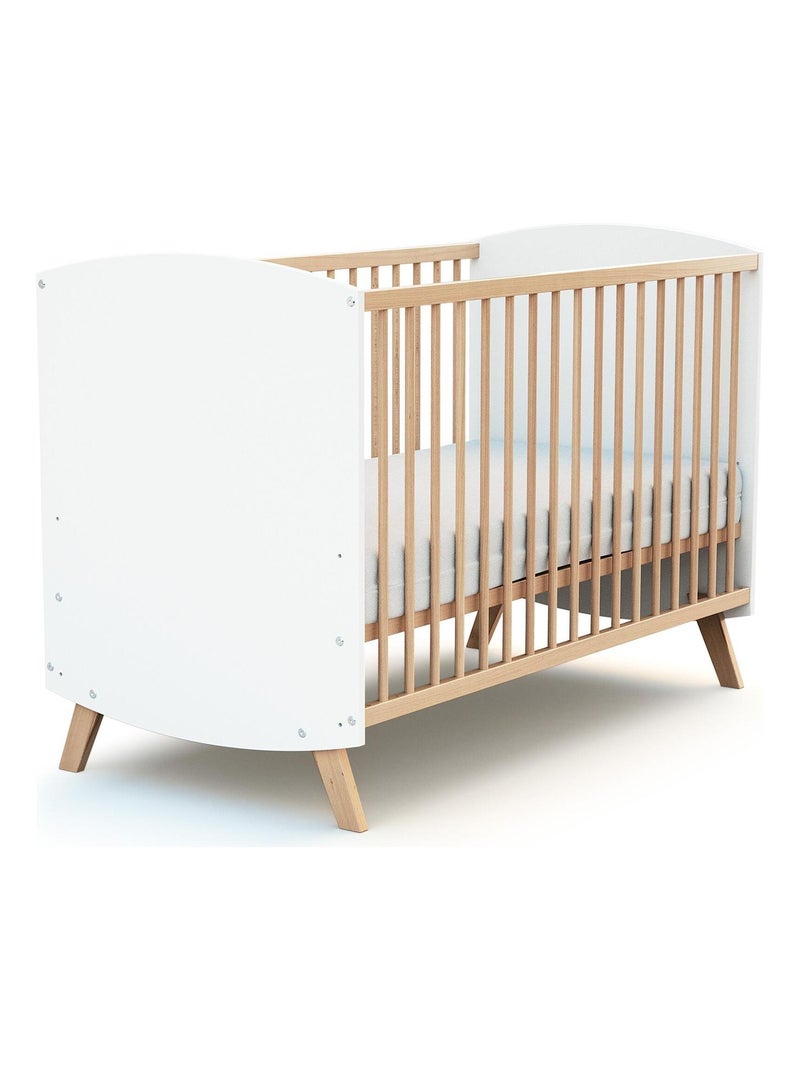 At4 - cuna bebé madera - blanco - 60 x 120 - 123 x 64 x 85 cm Blanco - Kiabi