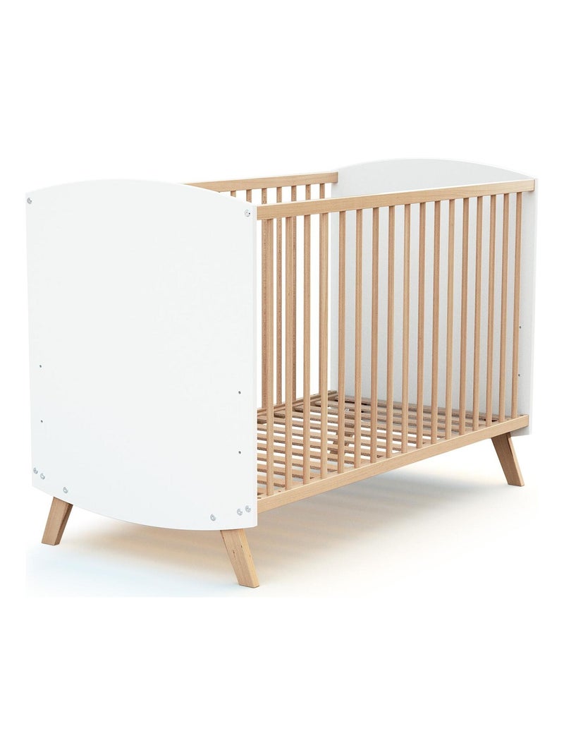 At4 - cuna bebé madera - blanco - 60 x 120 - 123 x 64 x 85 cm Blanco - Kiabi