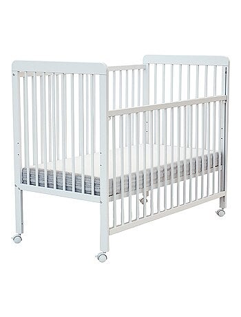 AT4 - Cuna bebé madera con barrera deslizante 60x120 LIVO Blanca