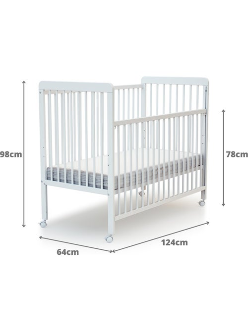 At4 - cuna bebé madera con barrera deslizante 60x120 livo blanca - Kiabi At4 - cuna bebé madera con barrera deslizante 60x120 livo blanca - Kiabi