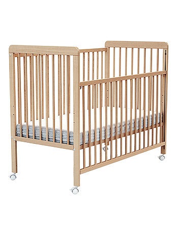 AT4 - Cuna bebé madera con barrera deslizante 60x120 LIVO Blanca