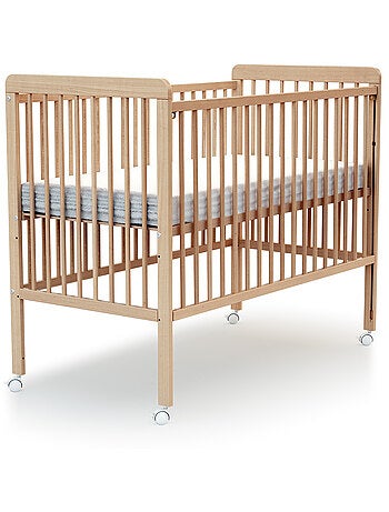 AT4 - Cuna bebé madera con barrera deslizante 60x120 LIVO Blanca