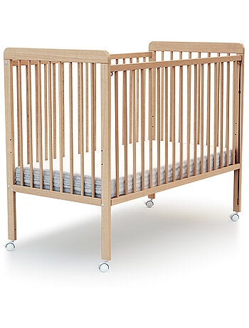 AT4 - Cuna bebé madera con barrera deslizante 60x120 LIVO Blanca