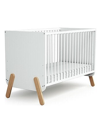 AT4 - Cuna bebé PIRATE madera - Blanco/Haya - 60 x 120 - 127 x 64 x 88 cm