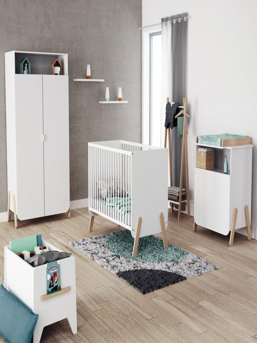 At4 - cuna bebé pirate madera - blanco/haya - 60 x 120 - 127 x 64 x 88 cm - Kiabi At4 - cuna bebé pirate madera - blanco/haya - 60 x 120 - 127 x 64 x 88 cm - Kiabi