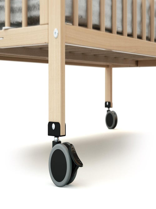 AT4 - Cuna bebé plegable FLOW madera - Blanco - 60 x 120 - 124,5 x 64,5 x 87,5 cm - Kiabi