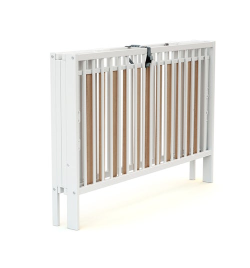 AT4 - Cuna bebé plegable FOLDO madera - Blanco - 60 x 120 - 124 x 64 x 82 cm - Kiabi