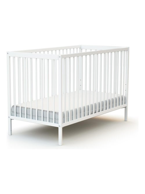 AT4 - Cuna bebe SONA madera - Blanco - 60 x 120 - 124 x 64,5 x 82 cm - Kiabi