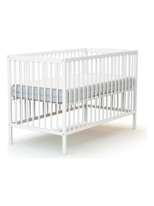 AT4 - Cuna bebe SONA madera - Blanco - 60 x 120 - 124 x 64,5 x 82 cm - Kiabi