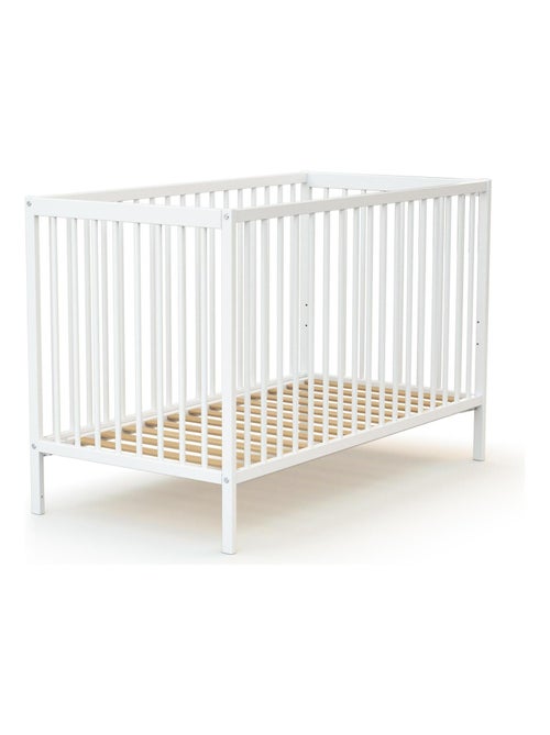 AT4 - Cuna bebe SONA madera - Blanco - 60 x 120 - 124 x 64,5 x 82 cm - Kiabi