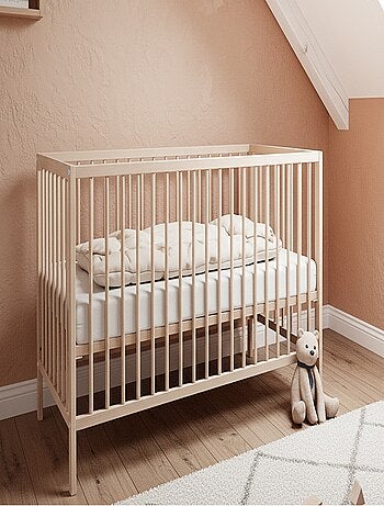 AT4 - Cuna bebe SONA madera - Haya Cruda - 60 x 120 - 124 x 64,5 x 82 cm