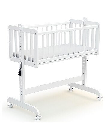 AT4 - Cuna colecho bebé evolutiva NINO madera - Blanco - 40 x 80 - 88 x 52 x 90 cm