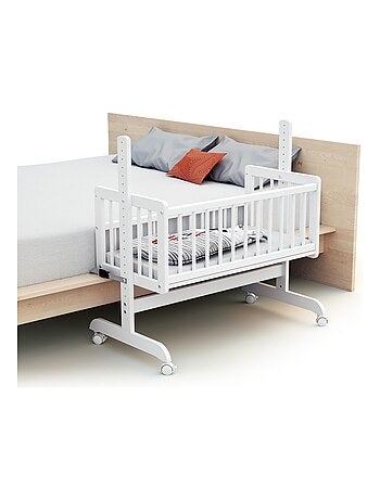 AT4 - Cuna colecho bebé evolutiva NINO madera - Blanco - 40 x 80 - 88 x 52 x 90 cm