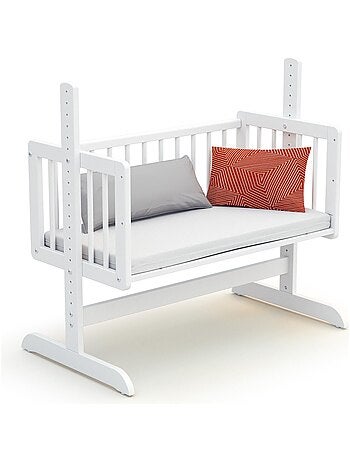 AT4 - Cuna colecho bebé evolutiva NINO madera - Blanco - 40 x 80 - 88 x 52 x 90 cm