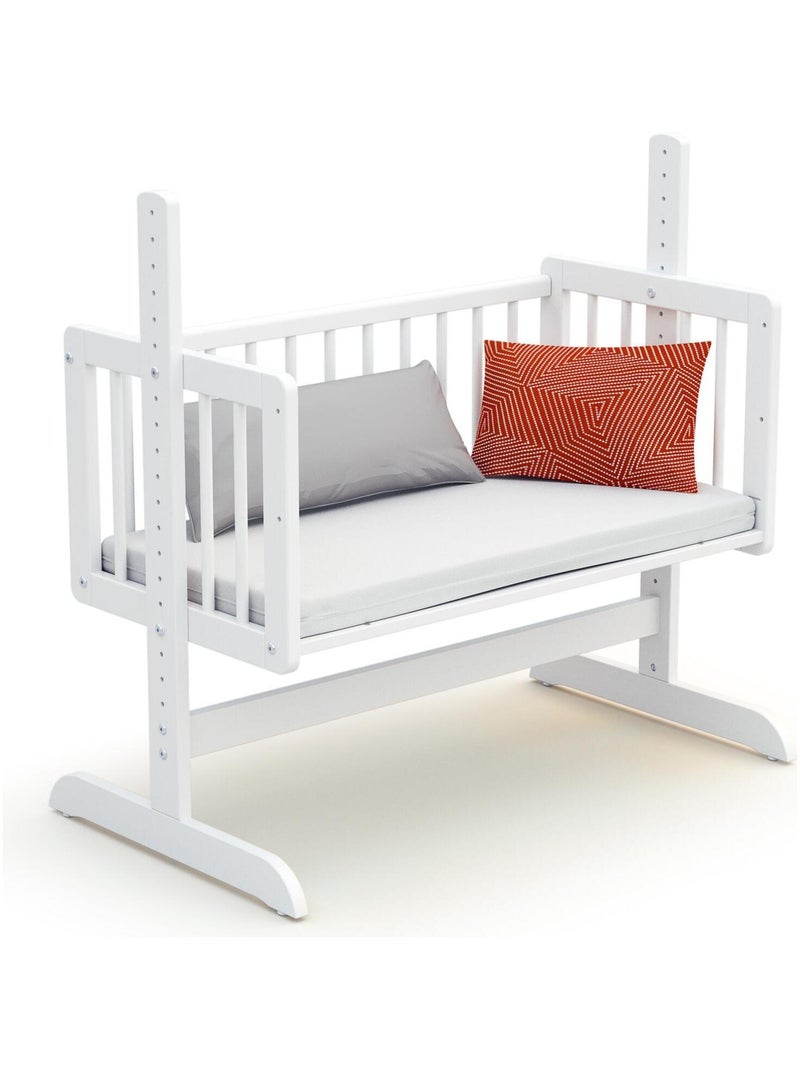 AT4 - Cuna colecho bebé evolutiva NINO madera - Blanco - 40 x 80 - 88 x 52 x 90 cm Blanco - Kiabi