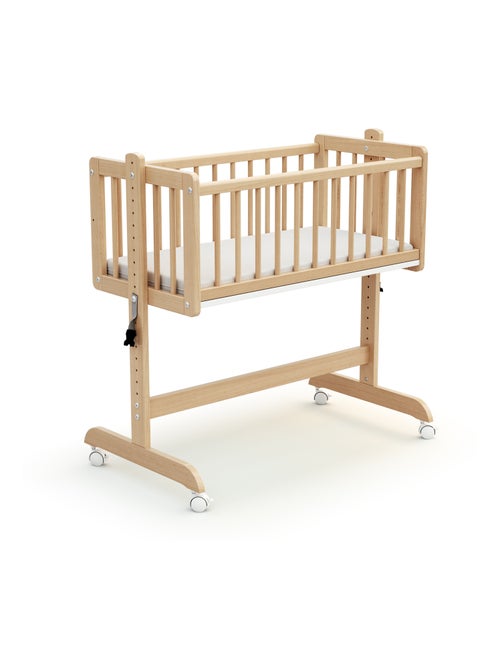 AT4 - Cuna colecho bebé evolutiva NINO madera - Haya Barnizada - 40 x 80 - 88 x 52 x 90 cm - Kiabi AT4 - Cuna colecho bebé evolutiva NINO madera - Haya Barnizada - 40 x 80 - 88 x 52 x 90 cm - Kiabi