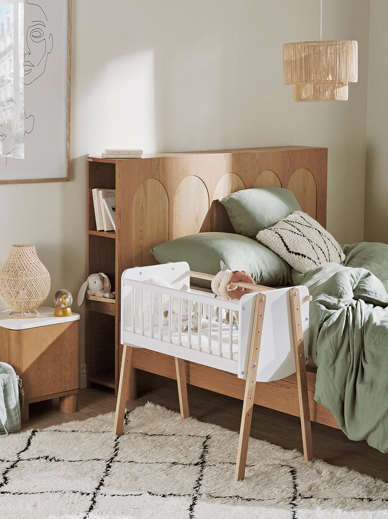 AT4 - Cuna colecho bebé PIRATE madera - Blanco/Haya Barnizada - 87 x 50 x 74 cm Beige/Blanco - Kiabi