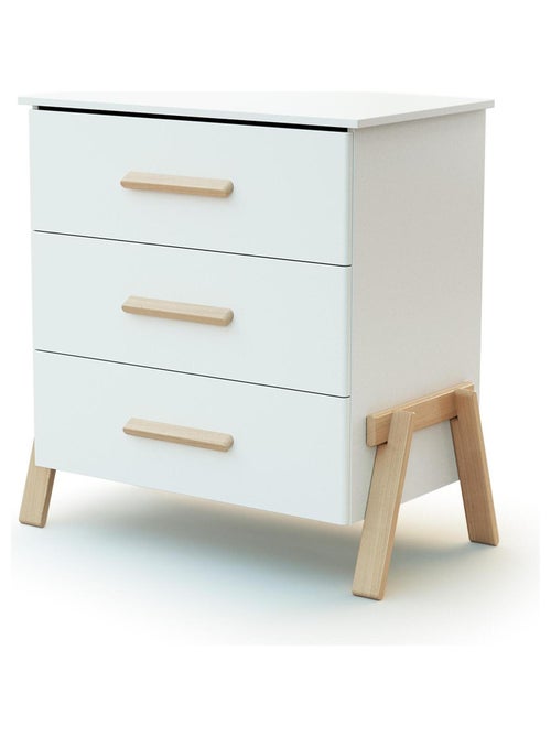 At4 - cuna y cómoda cambiador canaille madera - blanco/haya - 60 x 120 - Kiabi