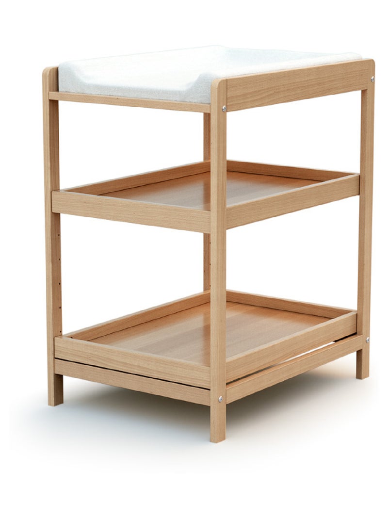 AT4 - Estante para cambiador bebé LIMA madera - Haya Barnizada - 72 x 55 x 5,50 cm Beige claro - Kiabi