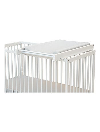 AT4 - Gran cambiador con colchón para cuna bebé MONA madera - Blanco - 82,50 x 54 x 12 cm