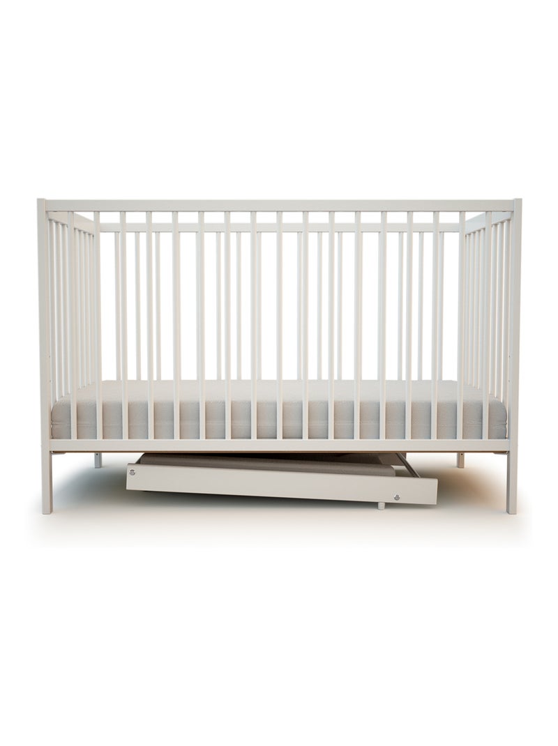 At4 - gran cambiador con colchón para cuna bebé mona madera - blanco - 82,50 x 54 x 12 cm Blanco - Kiabi