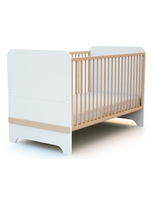 AT4 - Habitación bebé completa CARROUSEL madera - Blanco/Haya Barnizada - 70 x 140 - Kiabi