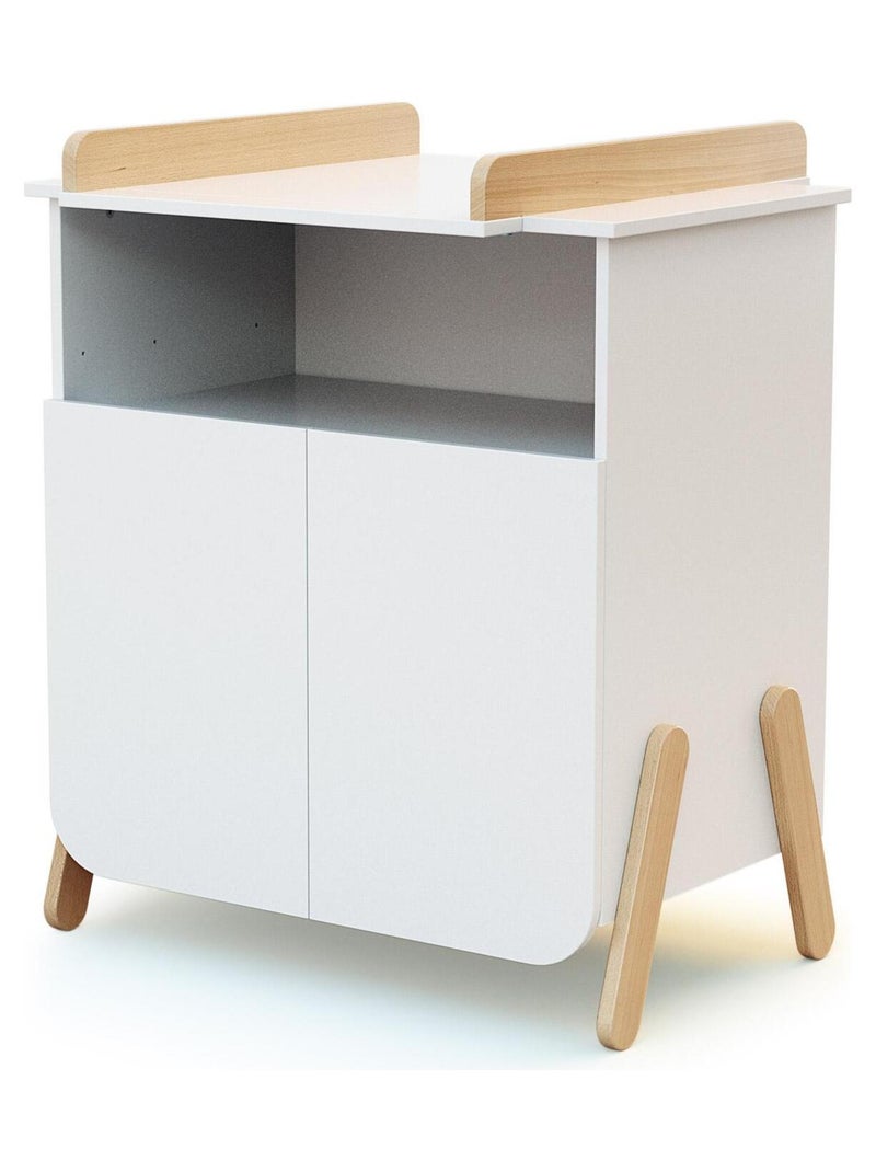 AT4 - Habitación bebe completa PIRATE madera - Blanco/Haya Barnizada - 60 x 120 Beige/Blanco - Kiabi