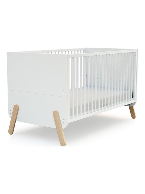 AT4 - Habitación bebé completa PIRATE madera - Blanco/Haya Barnizada - 70 x 140 - Kiabi