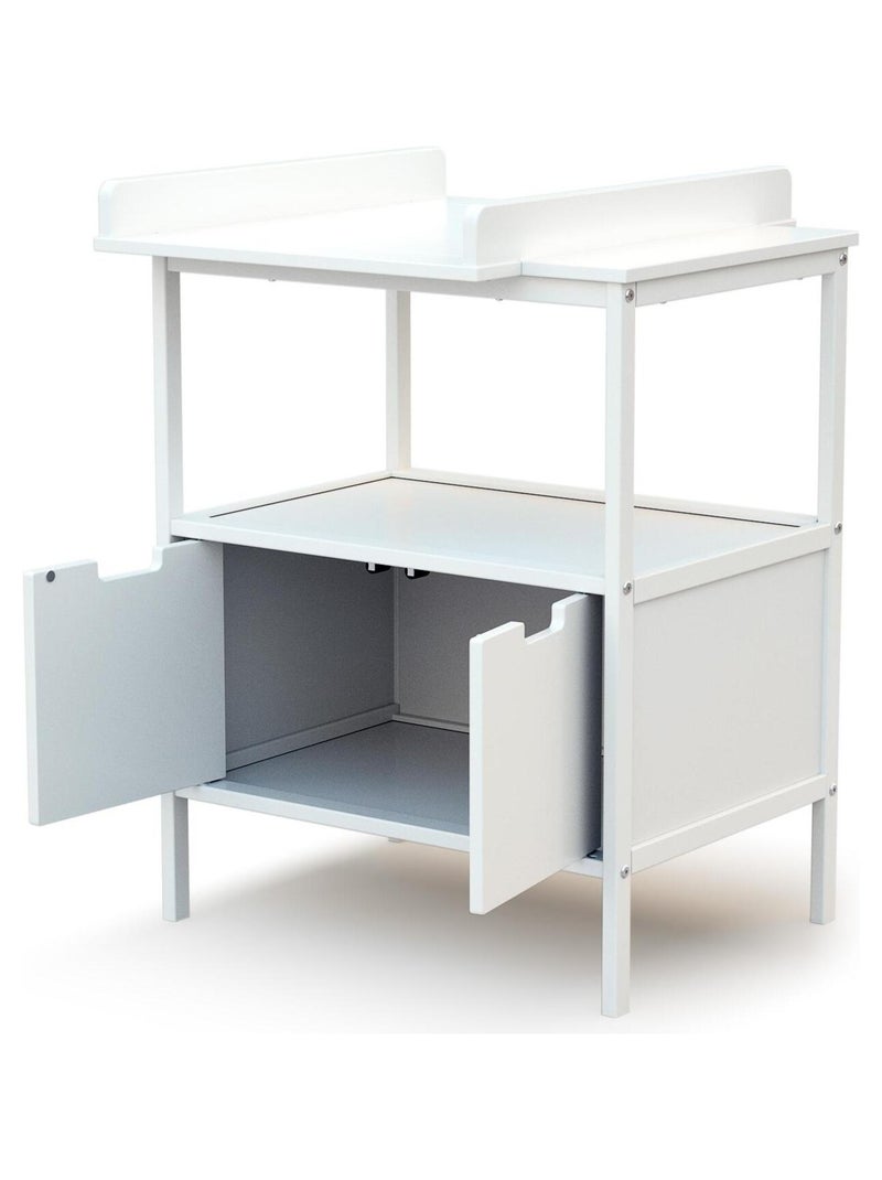 AT4 - Mueble cambiador bebé 2 puertas NATUR madera - Blanco - 68 x 66 x 90,5 cm Blanco - Kiabi